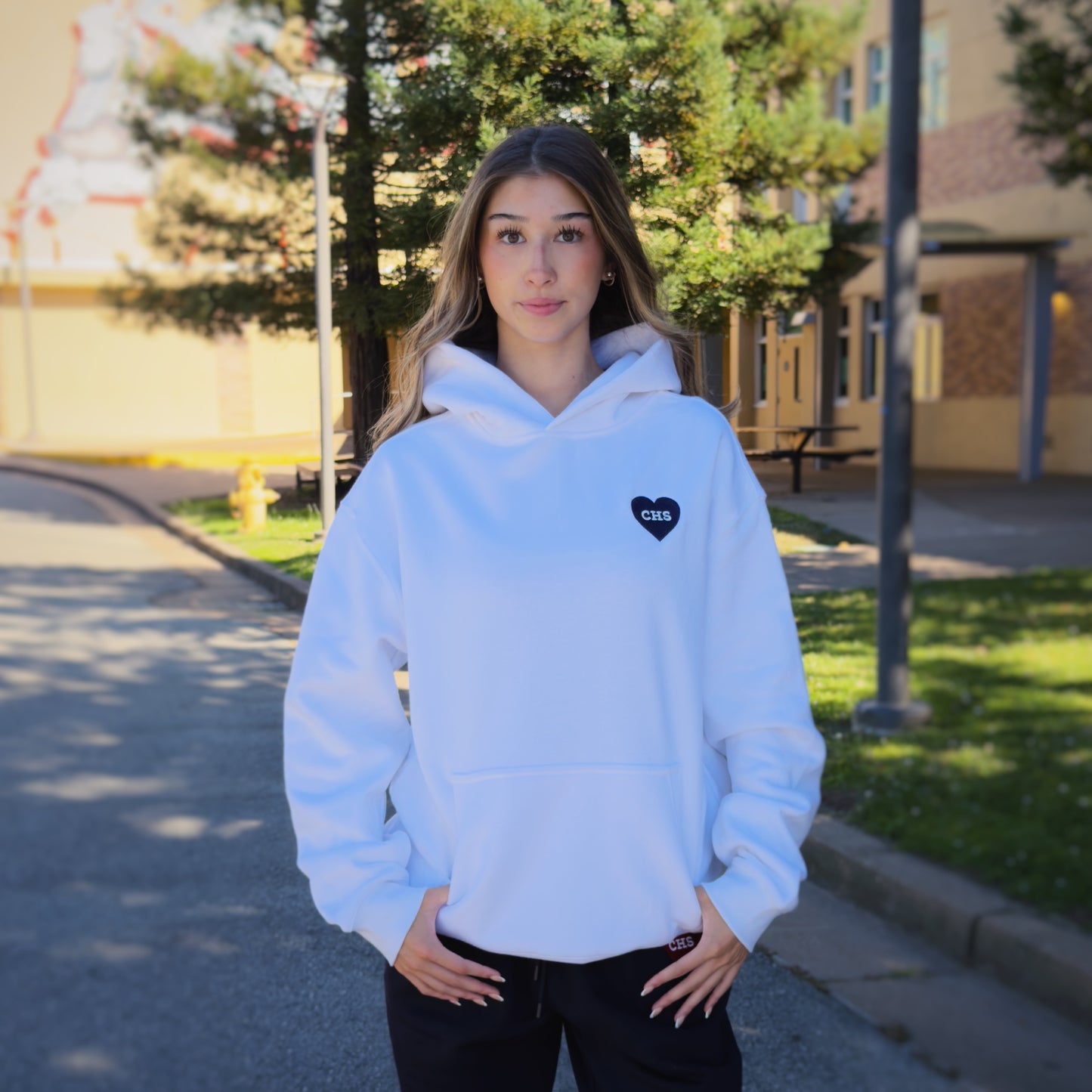 Embroidered CHS Blue Heart Hoodie